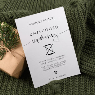Calligraphy Unplugged Ceremony Wedding Sign