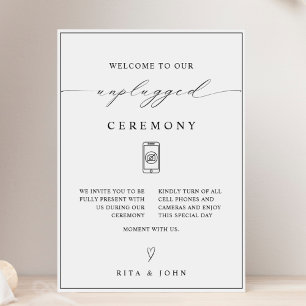 Calligraphy Unplugged Ceremony Wedding Sign