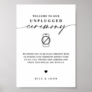 Calligraphy Unplugged Ceremony Wedding Sign