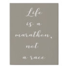 Calligraphy Wall Art - "Life is a marathon" (Dark)