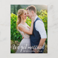 Calligraphy We Got Married Wedding Couple Photo