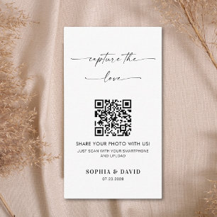 Calligraphy Wedding Capture the love QR Code Enclosure Card