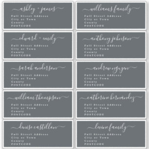 Calligraphy Wedding Guest Address Labels UK Layout