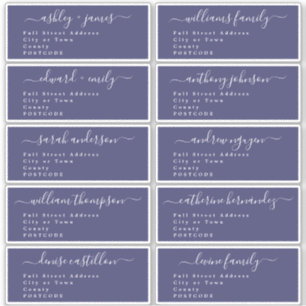 Calligraphy Wedding Guest Address Labels UK Layout