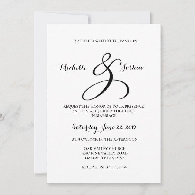 Calligraphy Wedding Invitation (Front)