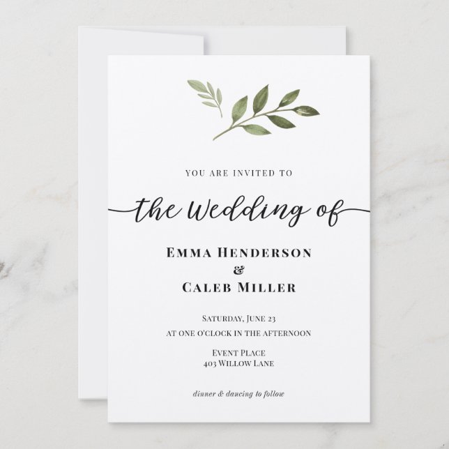 Calligraphy Wedding invitation (Front)