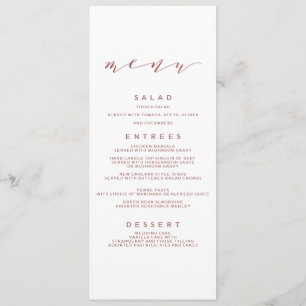 Calligraphy Wedding Menu Marsala