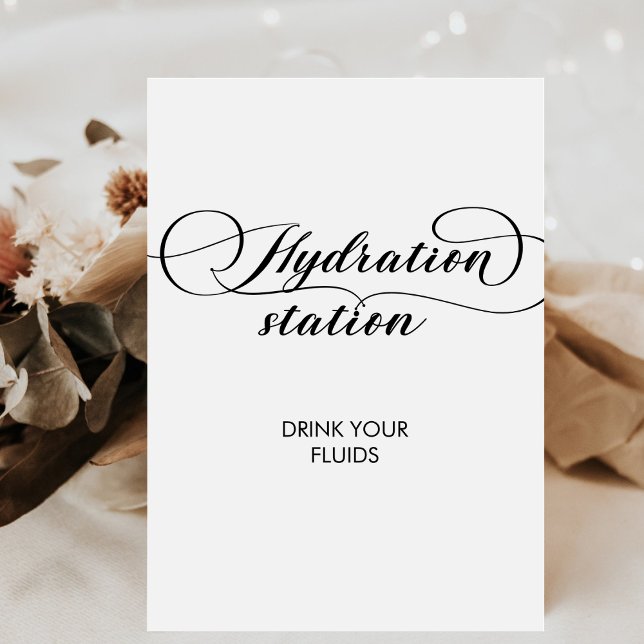 Calligraphy Wedding Nurse Hydration Station Drink Pedestal Sign (Creator Uploaded)
