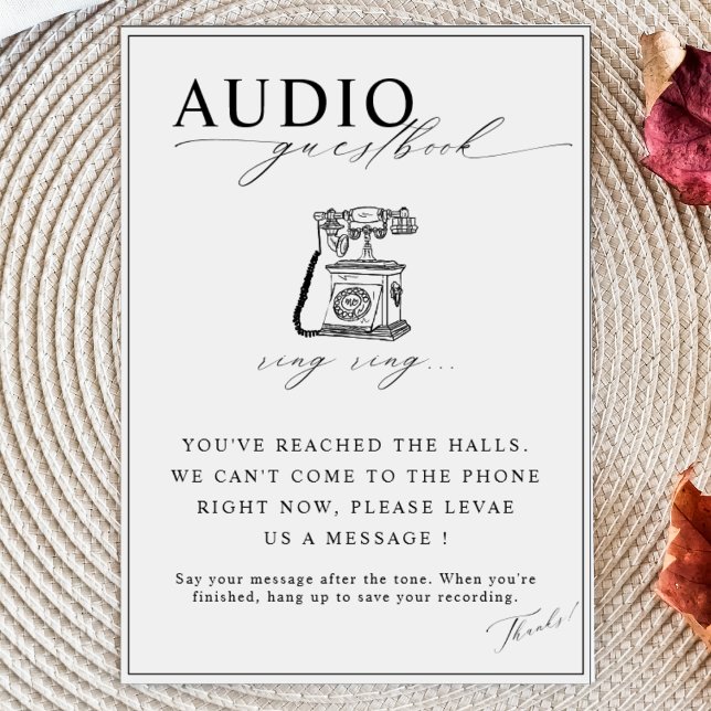 Calligraphy Wedding Telephone Audio Guestbook Sign (Creator Uploaded)