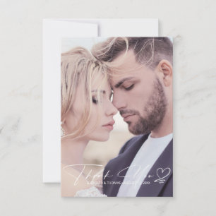 Calligraphy Wedding Thank You Mauve ID771 Card