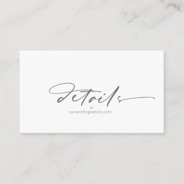 Calligraphy Wedding Website Mauve ID771 Enclosure Card (Front)