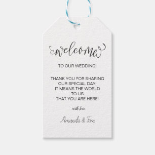 Calligraphy Wedding Welcome Gift Tags