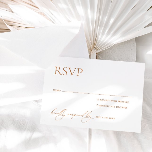 Calligraphy White & Terracotta Wedding RSVP (Creator Uploaded)