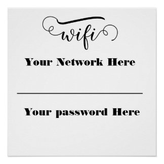 calligraphy wifi password pedestal sign