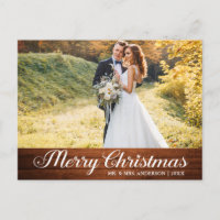 Calligraphy Wood Merry Christmas Star Photo
