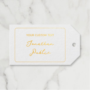 Calligraphy Your Custom Text Name Simple Template Gift Tags