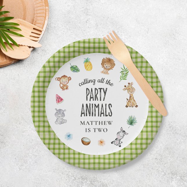 Calling All Animals Safari Jungle Kids Birthday Paper Plate (Creator Uploaded)