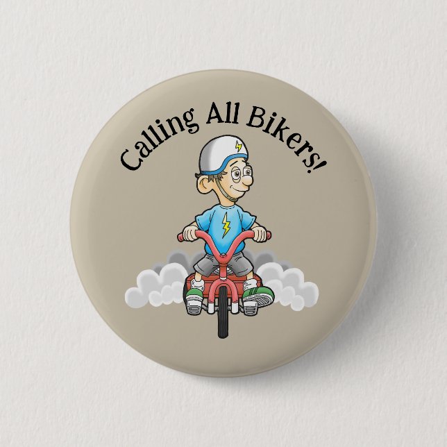 Calling All Bikers Birthday 6 Cm Round Badge (Front)