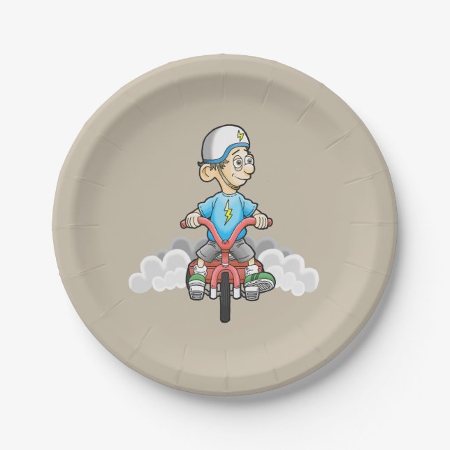 Calling All Bikers Paper Plate (Front)