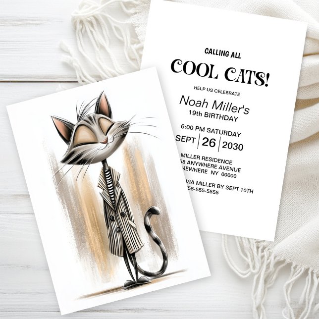 Calling All Cool Cats Birthday Party Invitation (Creator Uploaded)