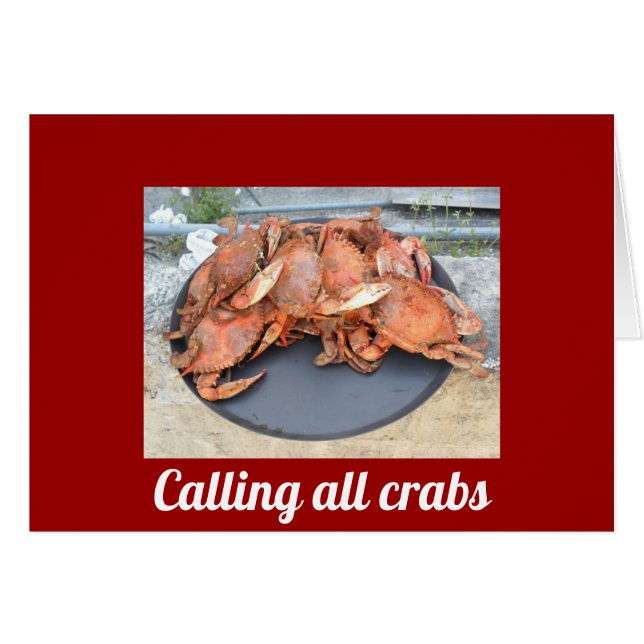 **CALLING ALL CRABS** FUNNY BIRTHDAY CARD (Front Horizontal)