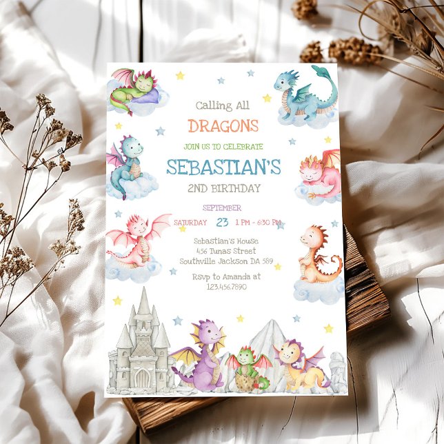 Calling All Dragons Birthday Invitation (Creator Uploaded)