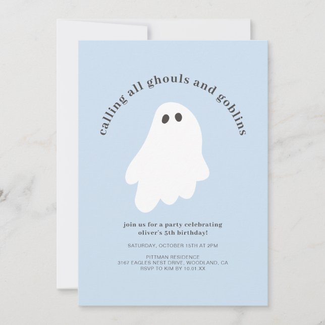 Calling All Ghouls and Goblins Birthday Invitation (Front)