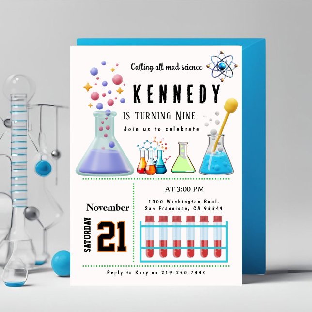 CALLING ALL MAD SCIENCE Party Birthday  Invitation (Creator Uploaded)
