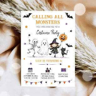 Calling all monster Halloween Birthday party Invitation