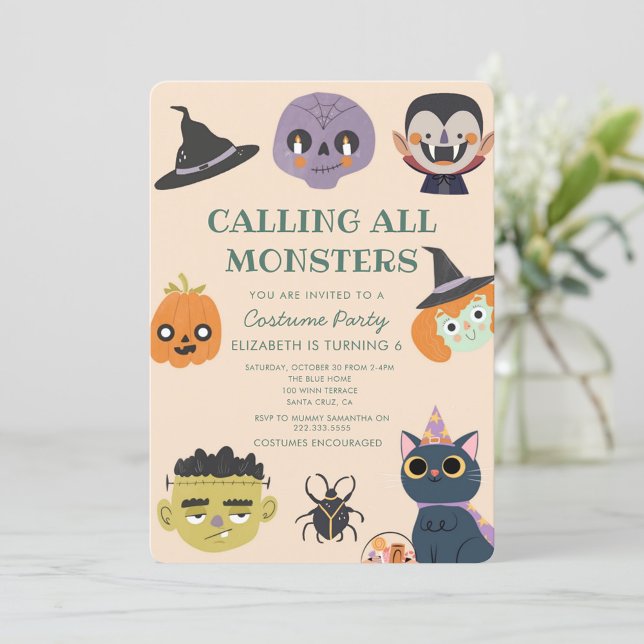 Calling all monster Halloween Birthday party Invitation (Creator Uploaded)