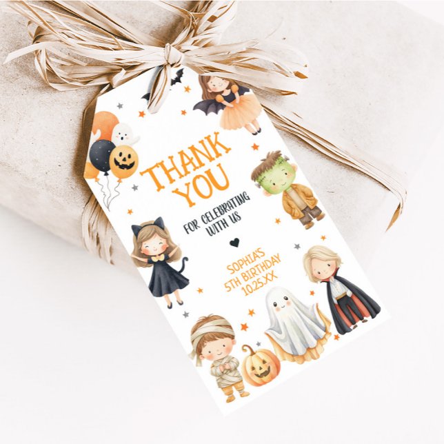 Calling All Monsters Halloween Birthday Favour Tag (Calling All Monsters Costume Halloween Birthday Party Favor Tags)