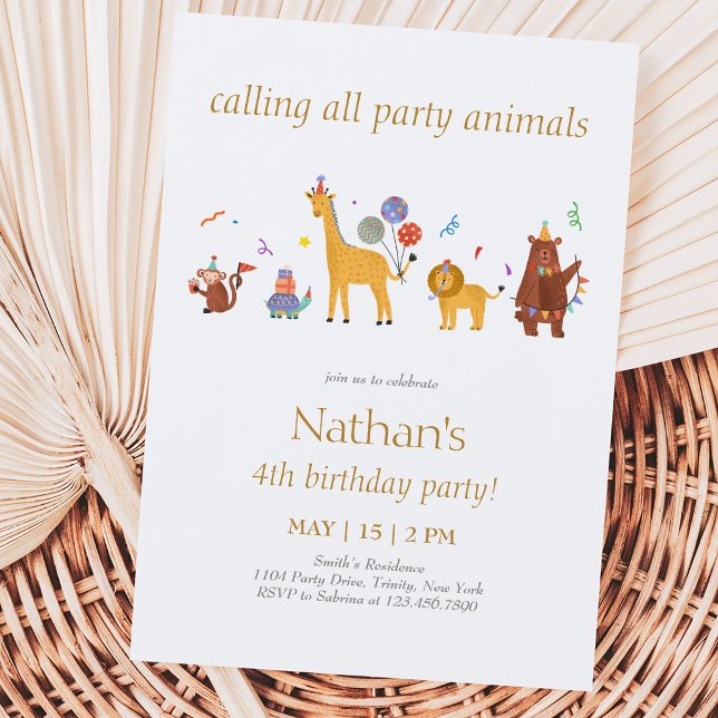 Calling all Party Animal Birthday Invitation (Creator Uploaded)