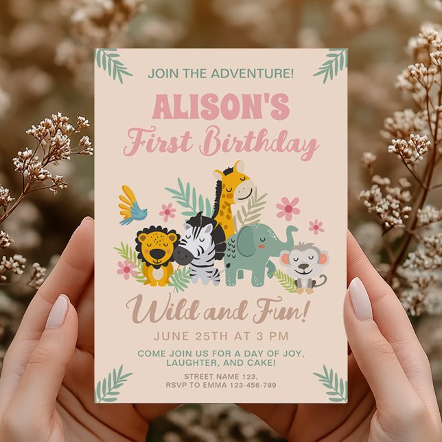 Calling all party animals Birthday, 1st birthday Invitation (Creator Uploaded)