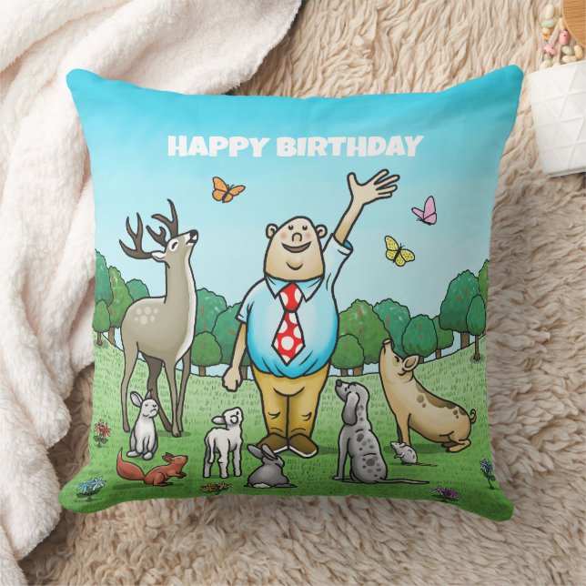 Calling All Party Animals Birthday Cushion (Blanket)