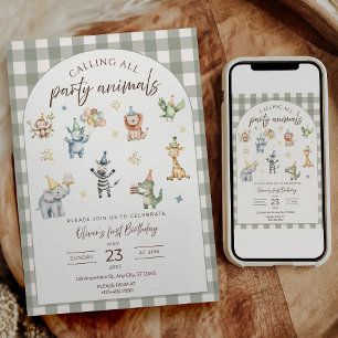 Calling all Party Animals Birthday Invitation 