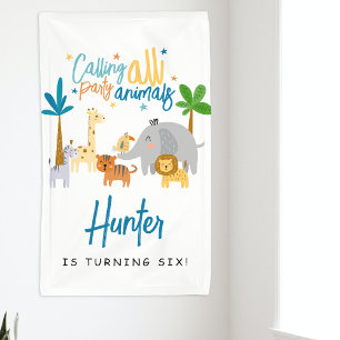 Calling All Party Animals Birthday Party Banner