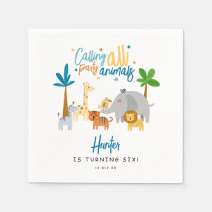 Calling All Party Animals Birthday Party Napkin