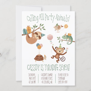 Calling all Party Animals! Fun Birthday Party Invitation