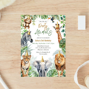 Calling All Party Animals Jungle Safari Birthday Invitation