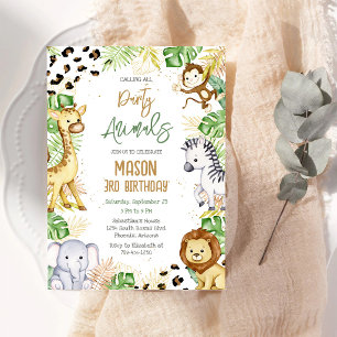 Calling All Party Animals Jungle Safari Birthday Invitation