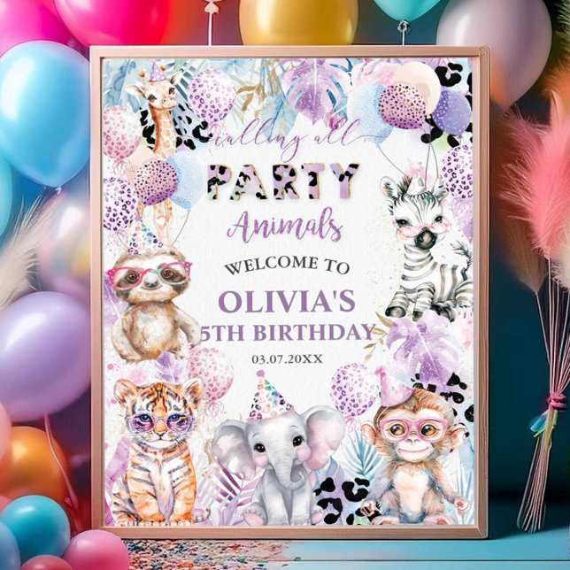 Calling All Party Animals Jungle Safari Welcome Poster (Creator Uploaded)