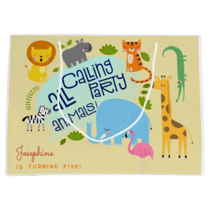 Calling all party animals kids birthday party large gift bag