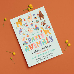 Calling All Party Animals l Safari Theme Birthday Invitation