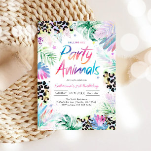Calling All Party Animals Safari Birthday  Invitation