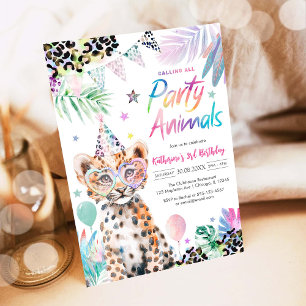 Calling All Party Animals Safari Birthday  Invitation