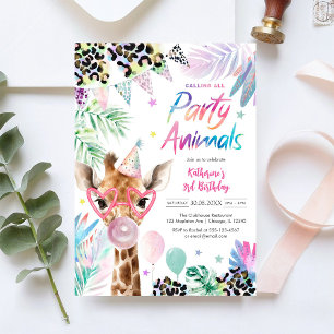 Calling All Party Animals Safari Birthday  Invitation