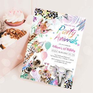 Calling All Party Animals Safari Birthday  Invitation