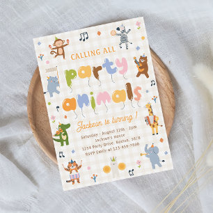Calling All Party Animals Safari Birthday Party Invitation