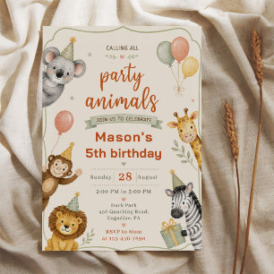 Calling All Party Animals Safari Invitation