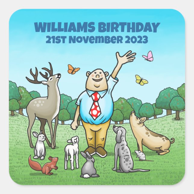 Calling All Party Animals Square Sticker (Front)